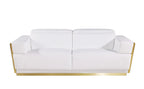 1111 Divanitalia 2-Piece Sofa Set with Adjustable Headrest in Top-grain Italian Leather - White - SKU 1111-WHITE-2PC - view 3