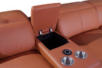 9762 Divanitalia 6-Piece L-Shaped Top Grain Italian Leather Sectional Sofa with 3 Power Recliners