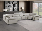 1224 Divanitalia 8-Piece U-Shaped Sectional Sofa in Top Grain Italian Leather with 2 Power Recliners & Power Headrests - Light Grey - SKU 1224-LT-GREY-8PC-2PWR-U-SECTIONAL - view 2