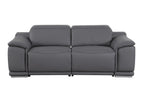 9762 Divanitalia 2-Piece Modular Power Reclining Console with 2 Power Recliners in Top Grain Italian Leather