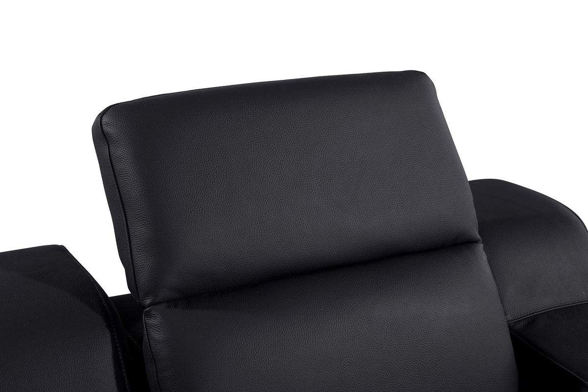 1116 Divanitalia Top Grain Italian Leather Power Reclining Chair with Power Headrests - Black - SKU 1116-BLACK-CH - view 9
