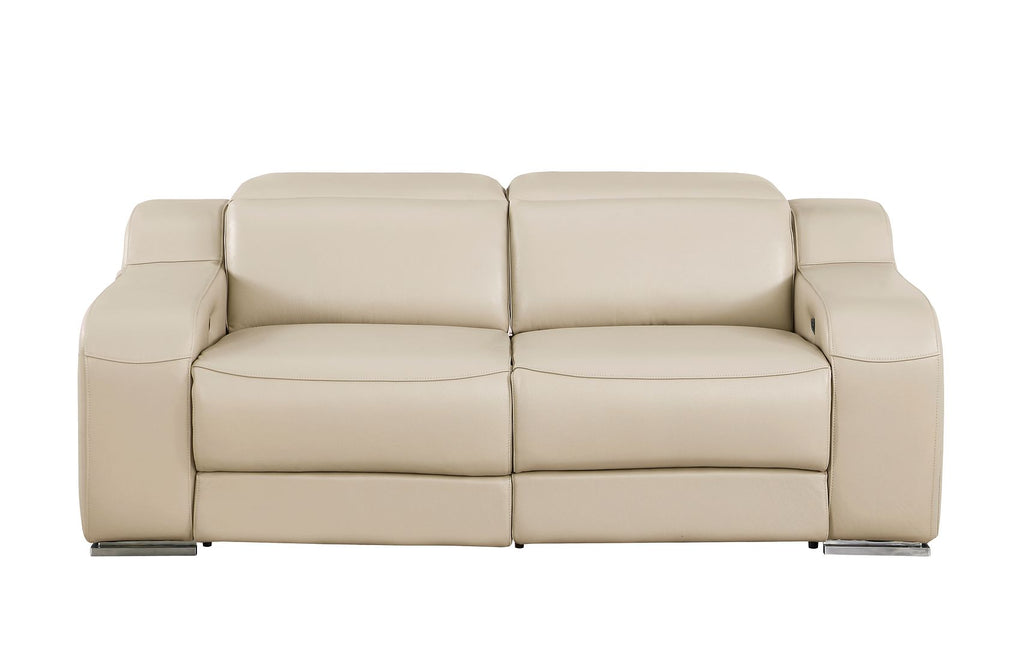 1116 Divanitalia 2-Piece Modular Power Reclining Loveseat in Top Grain Italian Leather with 2 Power Recliners & Power Headrests
