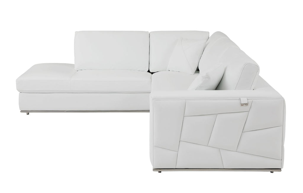 998 Divanitalia Cream Left Arm Facing Sectional Sofa in Top-grain Italian Leather