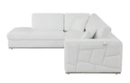 998 Divanitalia Cream Left Arm Facing Sectional Sofa in Top-grain Italian Leather