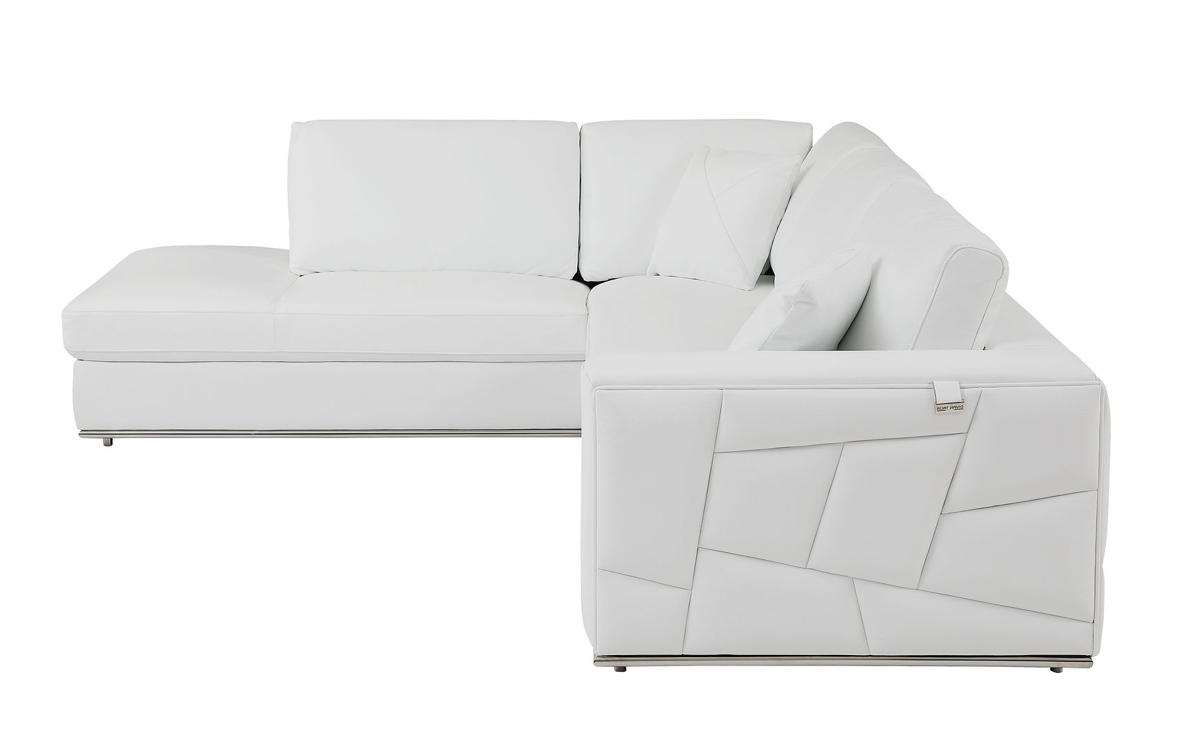 998 Divanitalia Cream Left Arm Facing Sectional Sofa in Top-grain Italian Leather