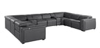 1224 Divanitalia 10-Piece U-Shaped Sectional Sofa in Top Grain Italian Leather with 4 Power Recliners & Power Headrests