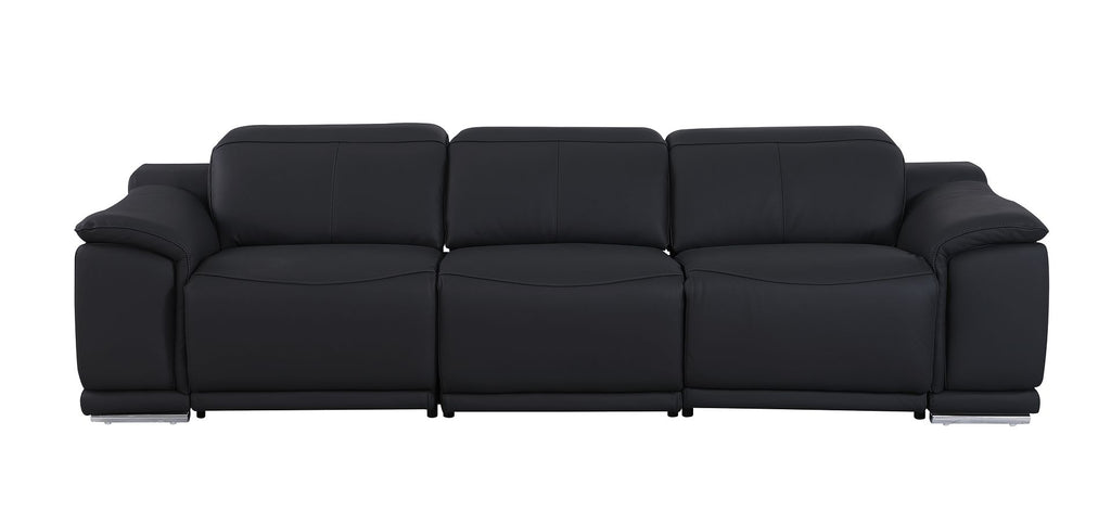 9762 Divanitalia 3-Piece Modular Power Reclining Sofa with 2 Power Recliners in Top Grain Italian Leather