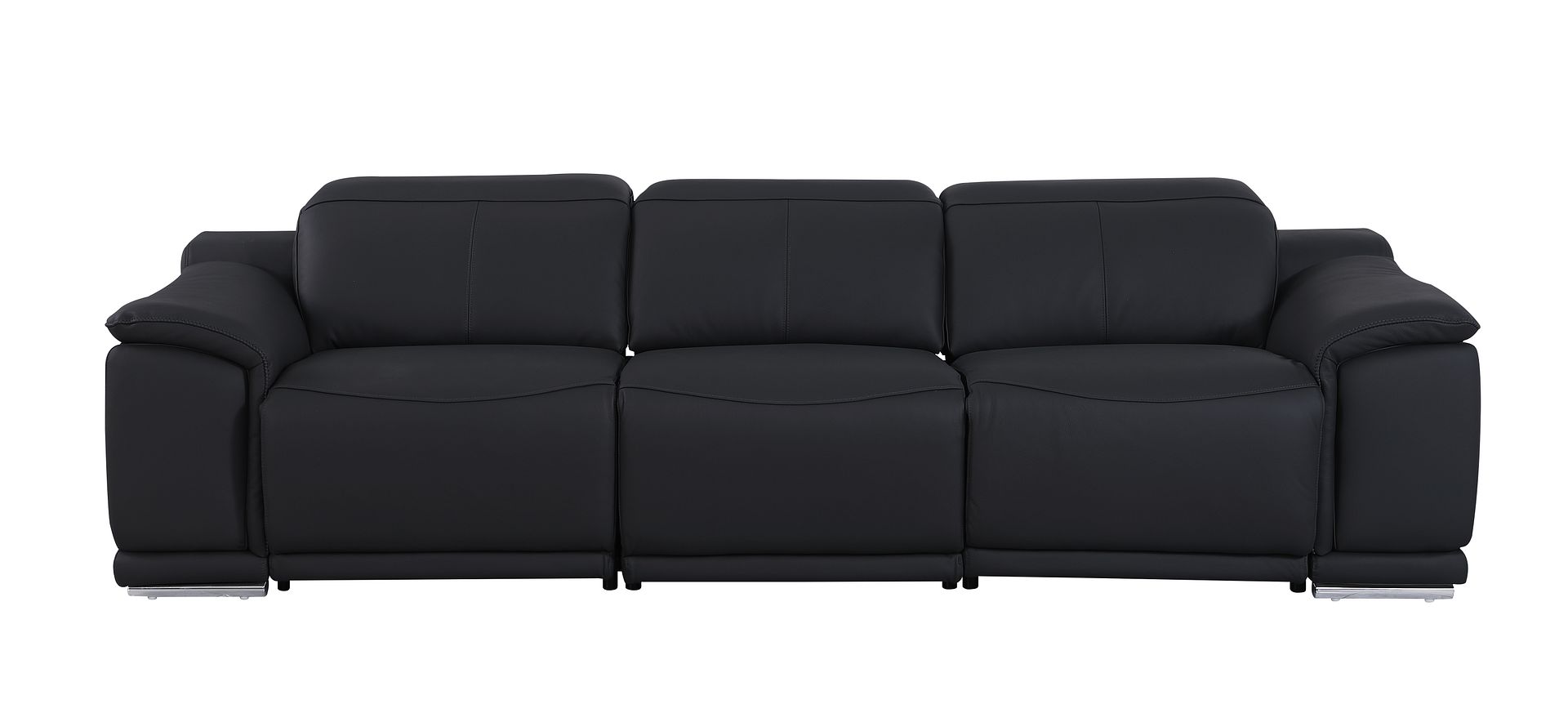 9762 Divanitalia 3-Piece Modular Power Reclining Sofa with 2 Power Recliners in Top Grain Italian Leather