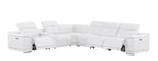 2679 7-Piece L-Shaped Power Reclining Sectional Sofa in Genuine Leather - 3 Recliners