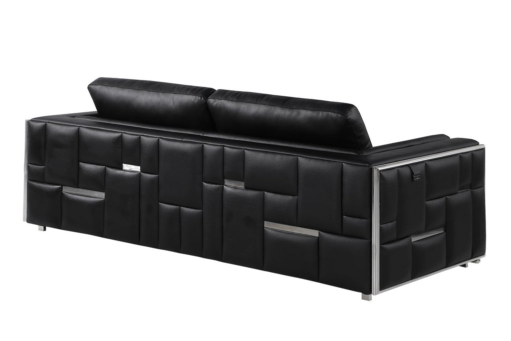 1130 Divanitalia 3-Piece Sofa Set in Top-grain Italian Leather - Black - SKU 1130-BLACK-3PC - view 5