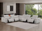 2679 8-Piece L-Shaped Power Reclining Sectional Sofa in Genuine Leather - 4 Recliners
