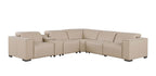 1208 6-Piece L-Shaped Leather Reclining Sectional Sofa with 3 Power Recliners