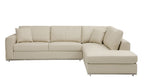 998 Divanitalia Cream Right Arm Facing Sectional Sofa in Top-grain Italian Leather - Beige - SKU 998-Sectional-RAF-CHAISE-CREAM - view 2