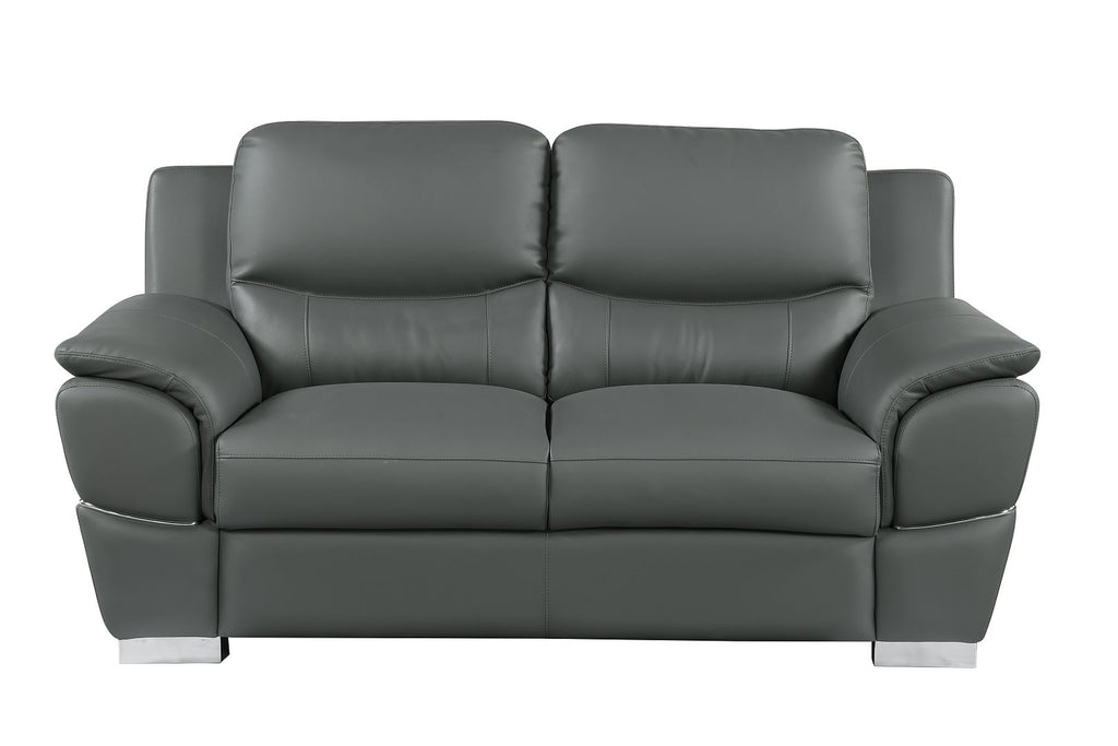 4572 Modern Genuine Leather 3-Piece Sofa Set - Dark Grey - SKU 4572 GRAY 3PC (S/L/C) - GROUP - view 6
