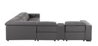 1208 6-Piece L-Shaped Leather Reclining Sectional Sofa with 3 Power Recliners