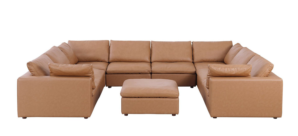 1100 Divanitalia 9-Piece U-Shaped Sectional Sofa in Top-grain Italian Leather