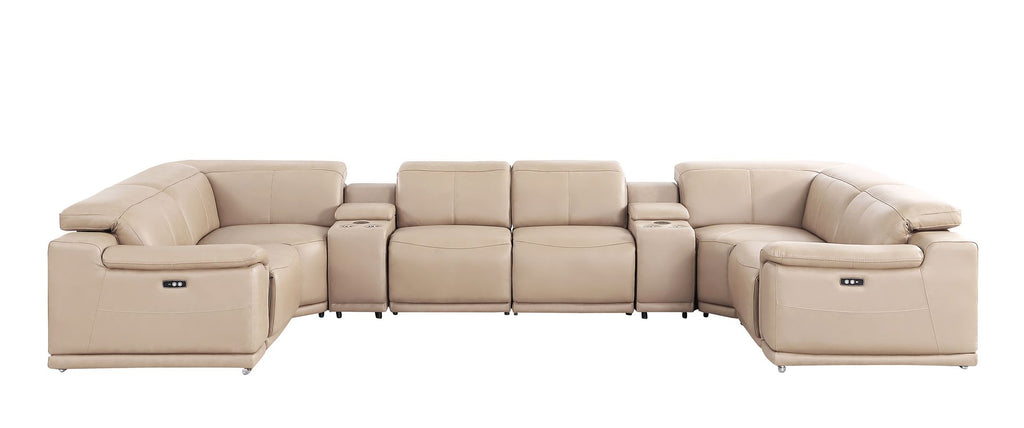 2679 8-Piece U-Shaped Power Reclining Sectional Sofa in Genuine Leather - 4 Recliners