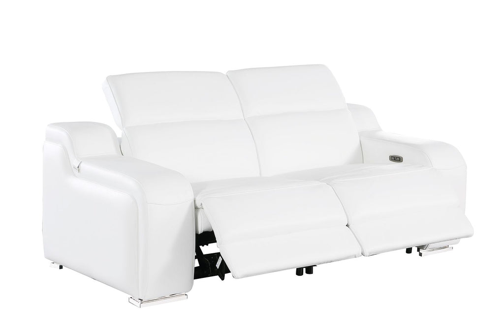 1116 Divanitalia 2-Piece Modular Power Reclining Loveseat in Top Grain Italian Leather with 2 Power Recliners & Power Headrests