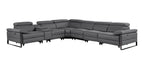 1246 Divanitalia 7-Piece L-Shaped Modular Power Reclining Sectional Sofa with 3 Power Recliners and Power Headrests - Top Grain Italian Leather