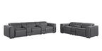 1224 Divanitalia 8-Piece Modular Power Reclining Sofa & Loveseat Set in Top Grain Italian Leather with 5 Power Recliners & Power Headrests - Dark Grey - SKU 1224-DK-GREY-8.5-HT-2PC - view 4