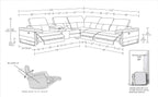 1246 Divanitalia 6-Piece L-Shaped Modular Power Reclining Sectional Sofa with 3 Power Recliners and Power Headrests - Top Grain Italian Leather - White - SKU 1246-WHITE-6PC-3PWR-SECTIONAL - view 17