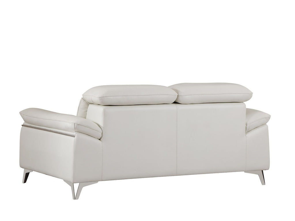 727 Divanitalia Loveseat with Adjustable Headrest in Top-grain Italian Leather - White - SKU 727-L-WHITE - view 3
