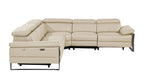 1246 Divanitalia 5-Piece L-Shaped Modular Power Reclining Sectional Sofa with Power Headrests - Top Grain Italian Leather - Beige - SKU 1246-BEIGE-5PC-3PWR-SECTIONAL - view 5