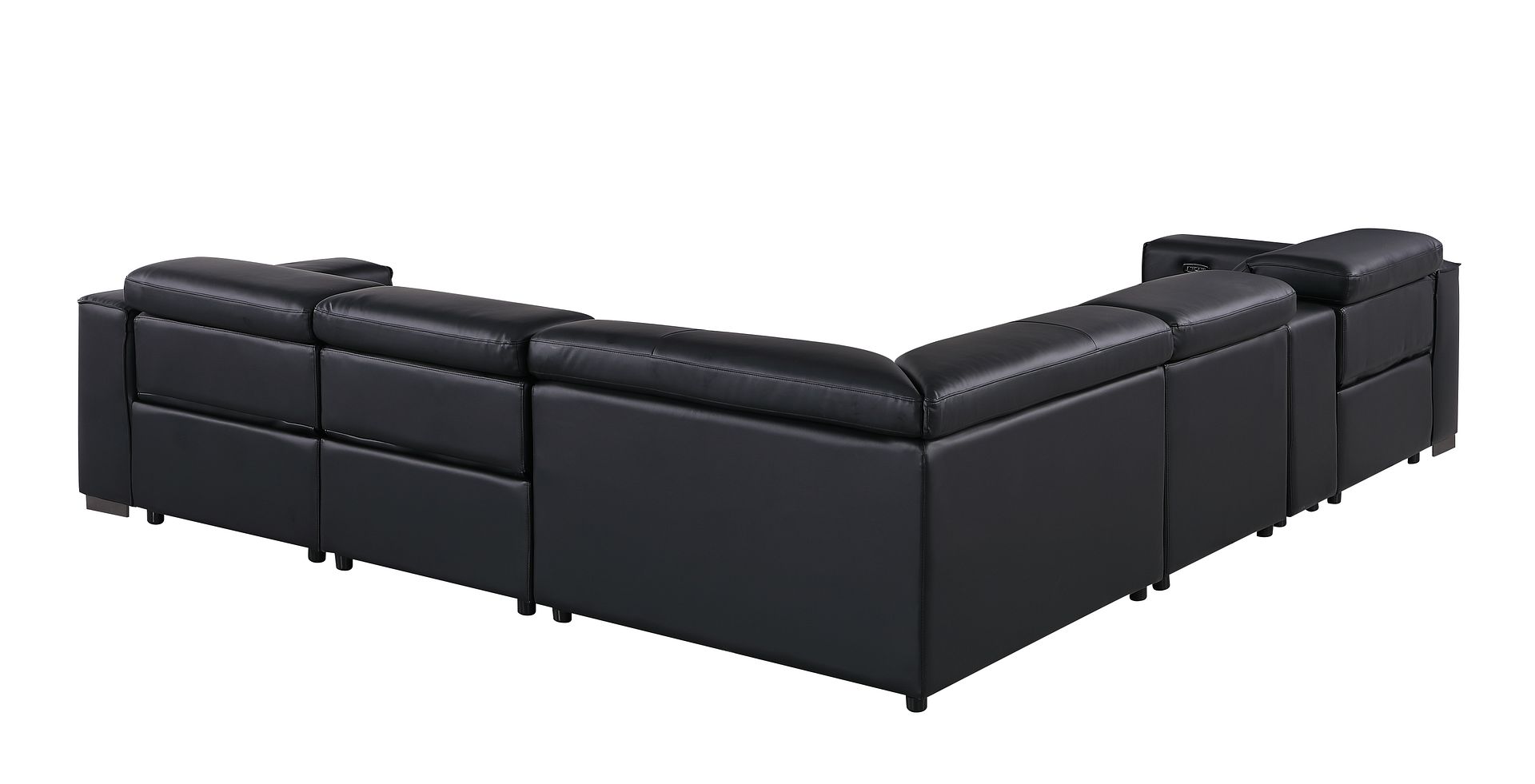 1208 6-Piece L-Shaped Leather Reclining Sectional Sofa with 3 Power Recliners