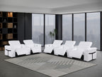 1126 Divanitalia 8-Piece Modular Power Reclining Sofa & Loveseat Set in Top Grain Italian Leather with 5 Power Recliners & Power Headrests - White - SKU 1126-WHITE-8.5-HT - view 2