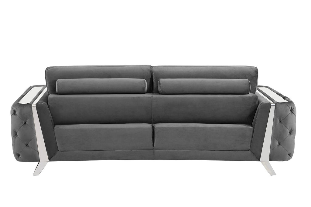1051 Divanitalia Beige Sofa in Velvet Fabric