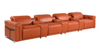 1126 Divanitalia 7-Piece Modular Power Reclining Sofa in Top Grain Italian Leather with 4 Power Recliners & Power Headrests - Camel - SKU 1126-CAMEL-7.4-HT - view 4