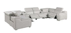 1116 Divanitalia 8-Piece U-Shaped Sectional Sofa in Top Grain Italian Leather with 4 Power Recliners & Power Headrests - Light Grey - SKU 1116-LT_GREY-8PC-4PWR-U-SECTIONAL-GROUP - view 5