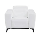 989 Divanitalia Power Reclining 3-Piece Sofa Set with Power Headrest in Top-grain Italian Leather - White - SKU 989-WHITE-3PC - view 7