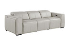 1224 Divanitalia 6-Piece Modular Power Reclining Sofa, Loveseat & Chair Set in Top Grain Italian Leather with 5 Power Recliners & Power Headrests - Light Grey - SKU 1224-LT-GREY-6.5-HT-3PC - view 5