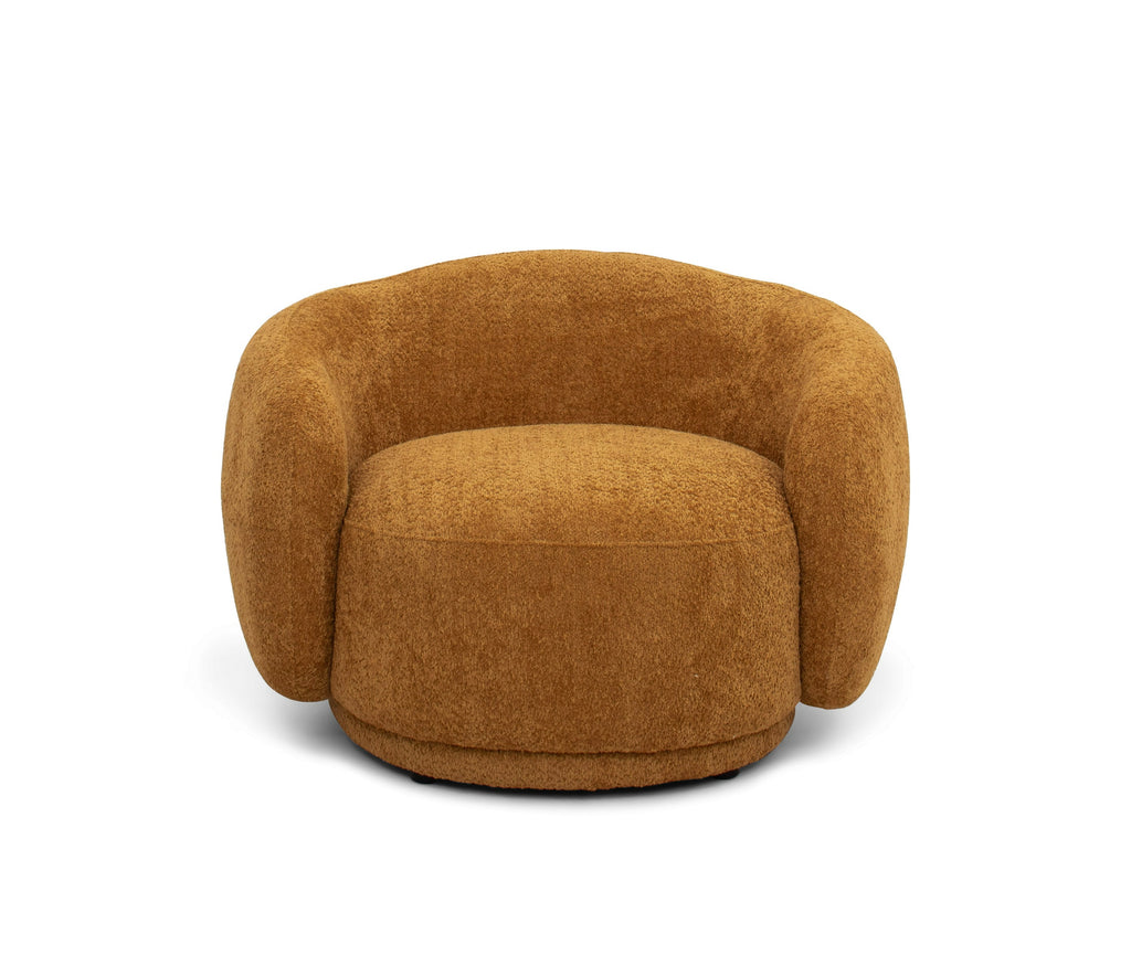Andrew - Modern Orange Fabric Swivel Accent Chair