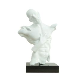 Man Torso Modern White + Black Base Sculpture
