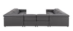 1208 8 Piece U-Shaped Leather Sectional Sofa with 4 Power Recliners & Power Headrests