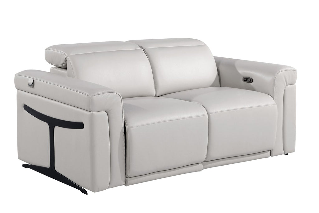 1126 Divanitalia Power Reclining Loveseat in Top Grain Italian Leather with 2 Power Recliners & Power Headrests