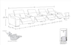 1116 Divanitalia 7-Piece Modular Power Reclining Sofa in Top Grain Italian Leather with 4 Power Recliners & Power Headrests - Black - SKU 1116-BLACK-S-7.4-HT - view 17