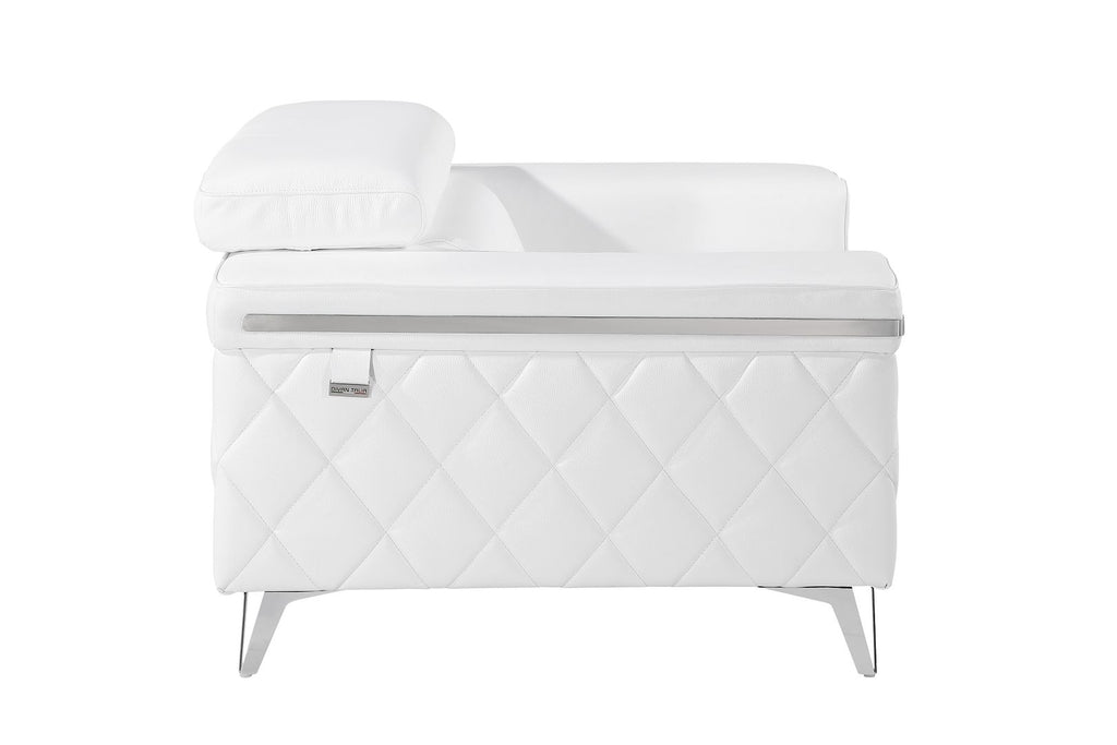 1140 Divanitalia Chair with Adjustable Headrest in Top-grain Italian Leather - White - SKU 1140-WHITE-CH - view 5