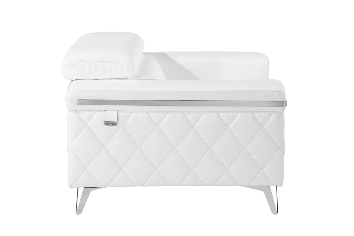 1140 Divanitalia Chair with Adjustable Headrest in Top-grain Italian Leather - White - SKU 1140-WHITE-CH - view 5