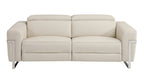 990 Divanitalia Power Reclining 2-Piece Sofa Set with Power Headrest in Top-grain Italian Leather - Beige - SKU 990-BEIGE-2PC - view 3