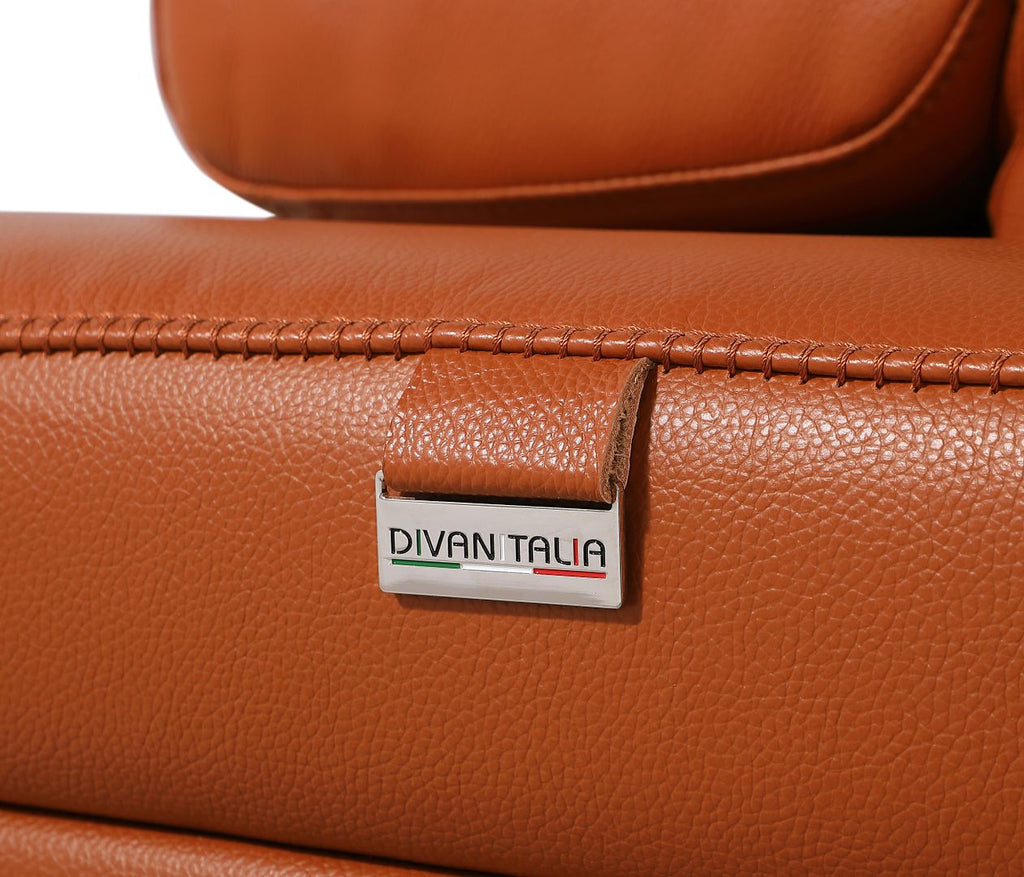 1126 Divanitalia 8-Piece L-Shaped Sectional Sofa in Top Grain Italian Leather with 4 Power Recliners & Power Headrests