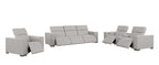 1208 Modular Leather Set with 6 Power Recliners & Power Headrests - Light Grey - SKU 1208-LT-GREY-7.6-HT-3PC - view 4