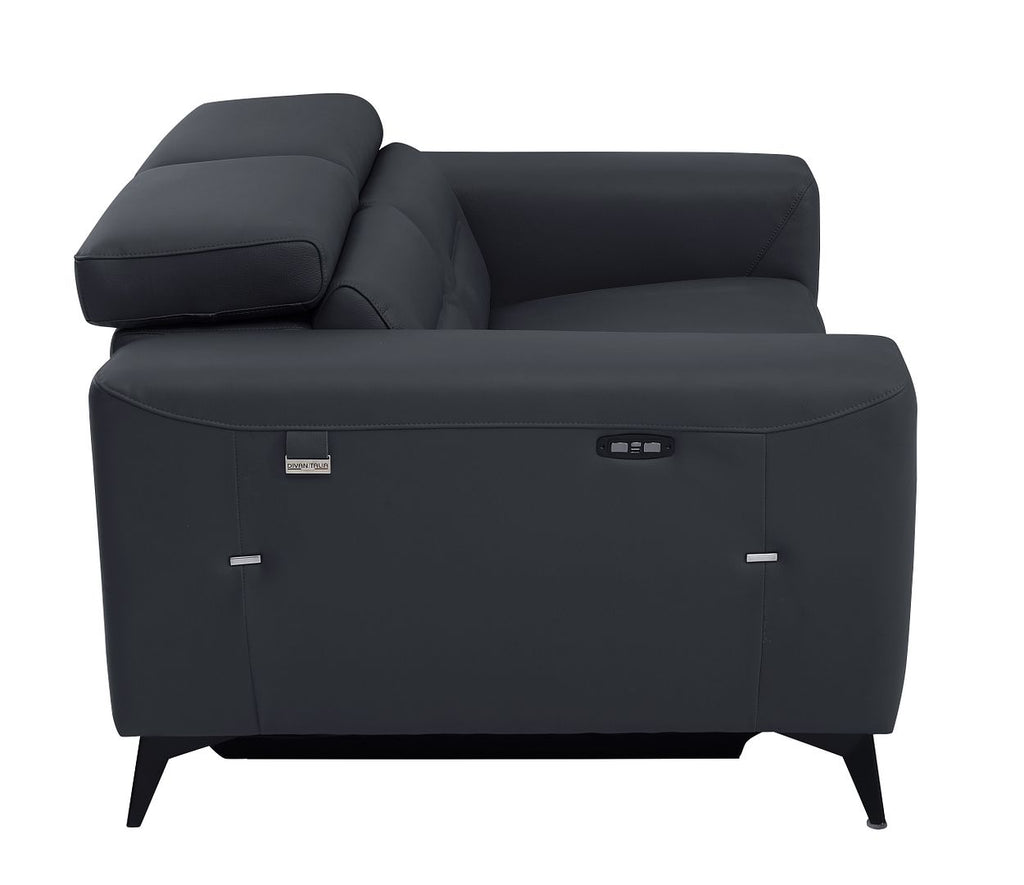 989 Divanitalia Power Reclining Loveseat with Power Headrest in Top-grain Italian Leather