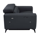 989 Divanitalia Power Reclining Loveseat with Power Headrest in Top-grain Italian Leather