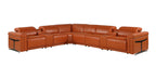 1126 Divanitalia 8-Piece L-Shaped Sectional Sofa in Top Grain Italian Leather with 4 Power Recliners & Power Headrests