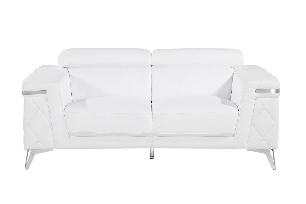 1140 Divanitalia 3-Piece Sofa Set with Adjustable Headrest in Top-grain Italian Leather - White - SKU 1140-WHITE-3PC - view 6