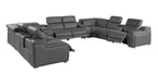 1116 Divanitalia 12-Piece U-Shaped Sectional Sofa in Top Grain Italian Leather with 4 Power Recliners & Power Headrests