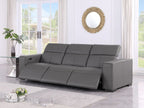 1208 Genuine Leather Triple Power Reclining Sofa - Dark Grey - SKU 1208-DK-GREY-3.3-HT - view 2